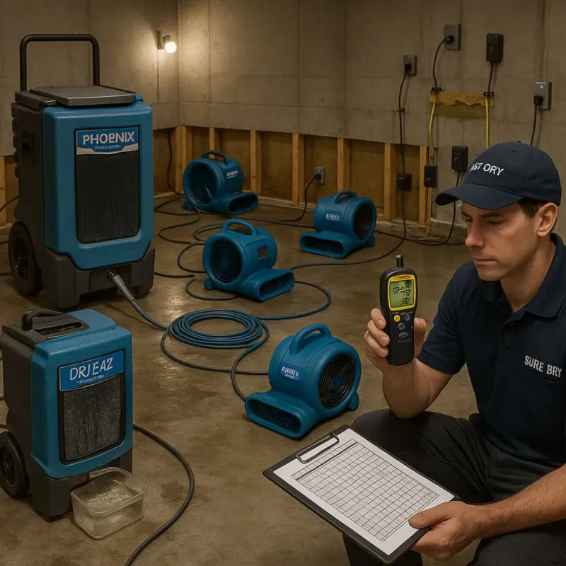 Structural Drying and Dehumidification process in Adams County, WA